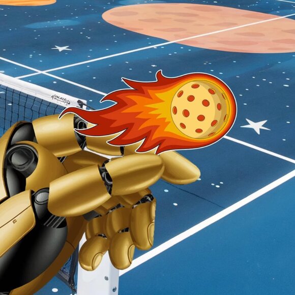 Flaming Pickleball Ball Waterproof Vinyl Sticker 7x4.2cm - Picture 1 of 1